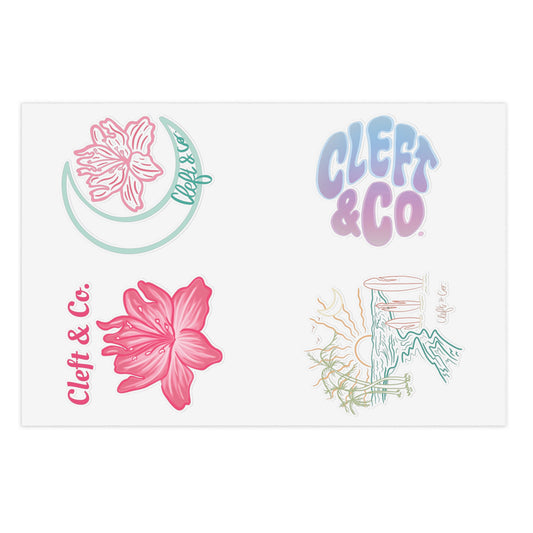 Azalea, Golden hour, summer logo, surfer sticker set