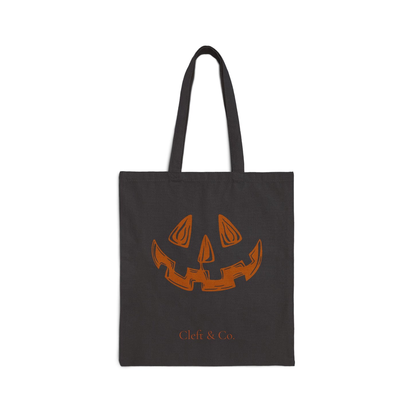 Left cleft jack-o-lantern, black tote