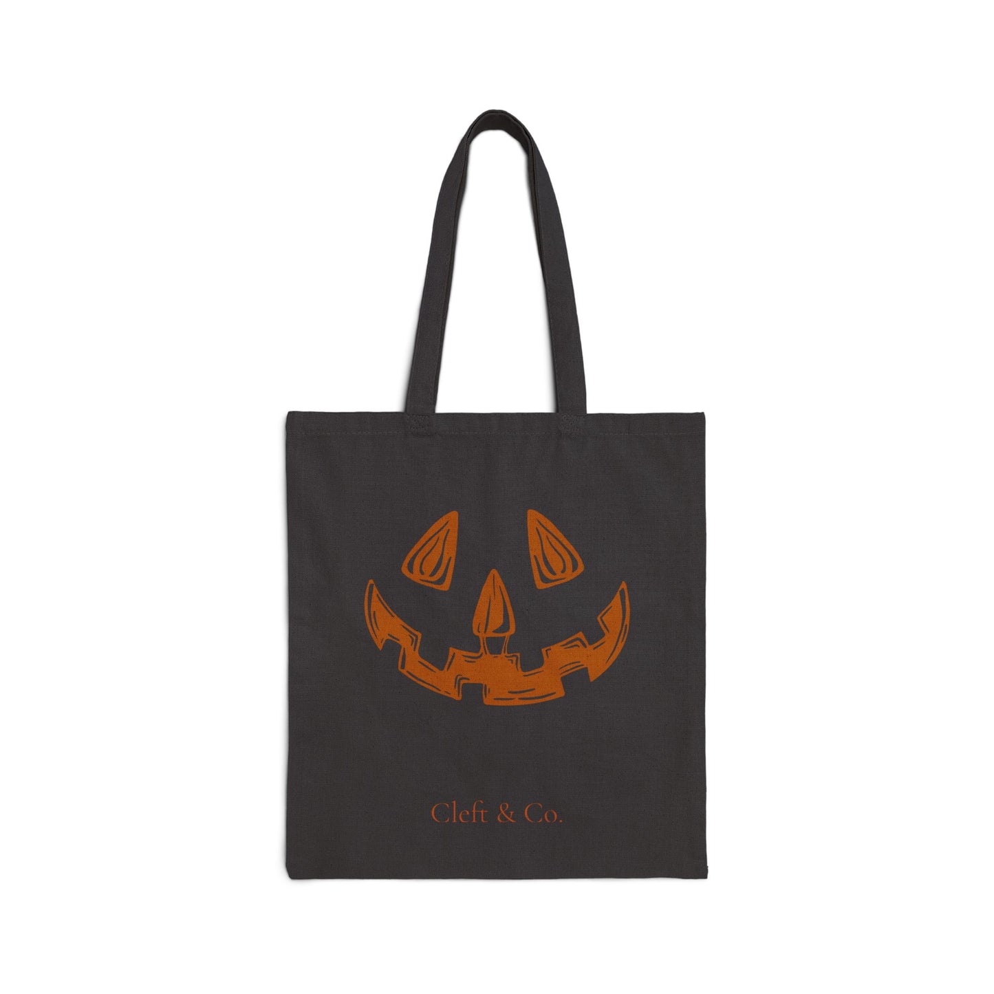 Bilateral cleft jack-o-lantern, black tote