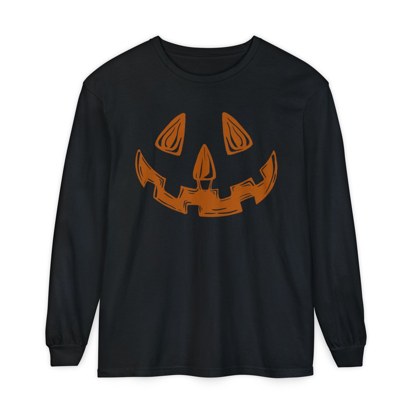 Bilateral cleftie jack-o-lantern, black long sleeve tee
