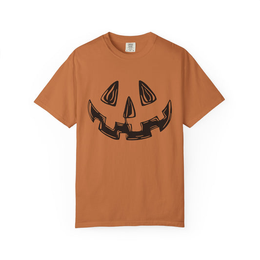Left cleft jack-o-lantern, orange short sleeve tee