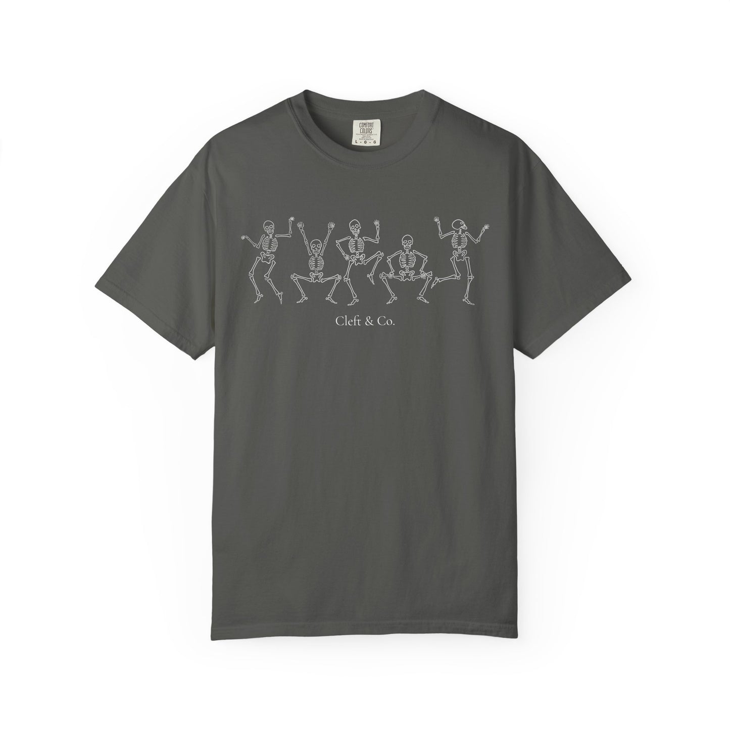Dancing white skeletons, short sleeve tee