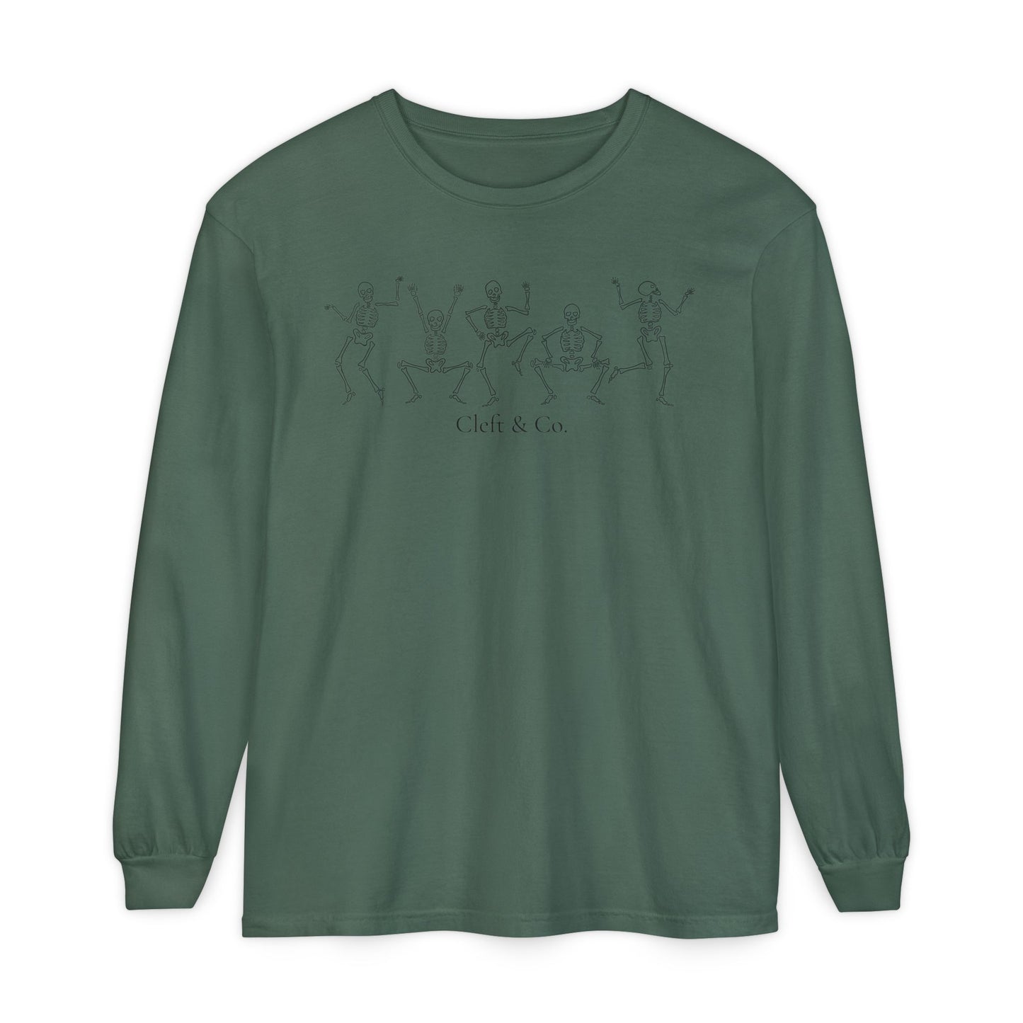 Dancing black skeletons, long sleeve tee