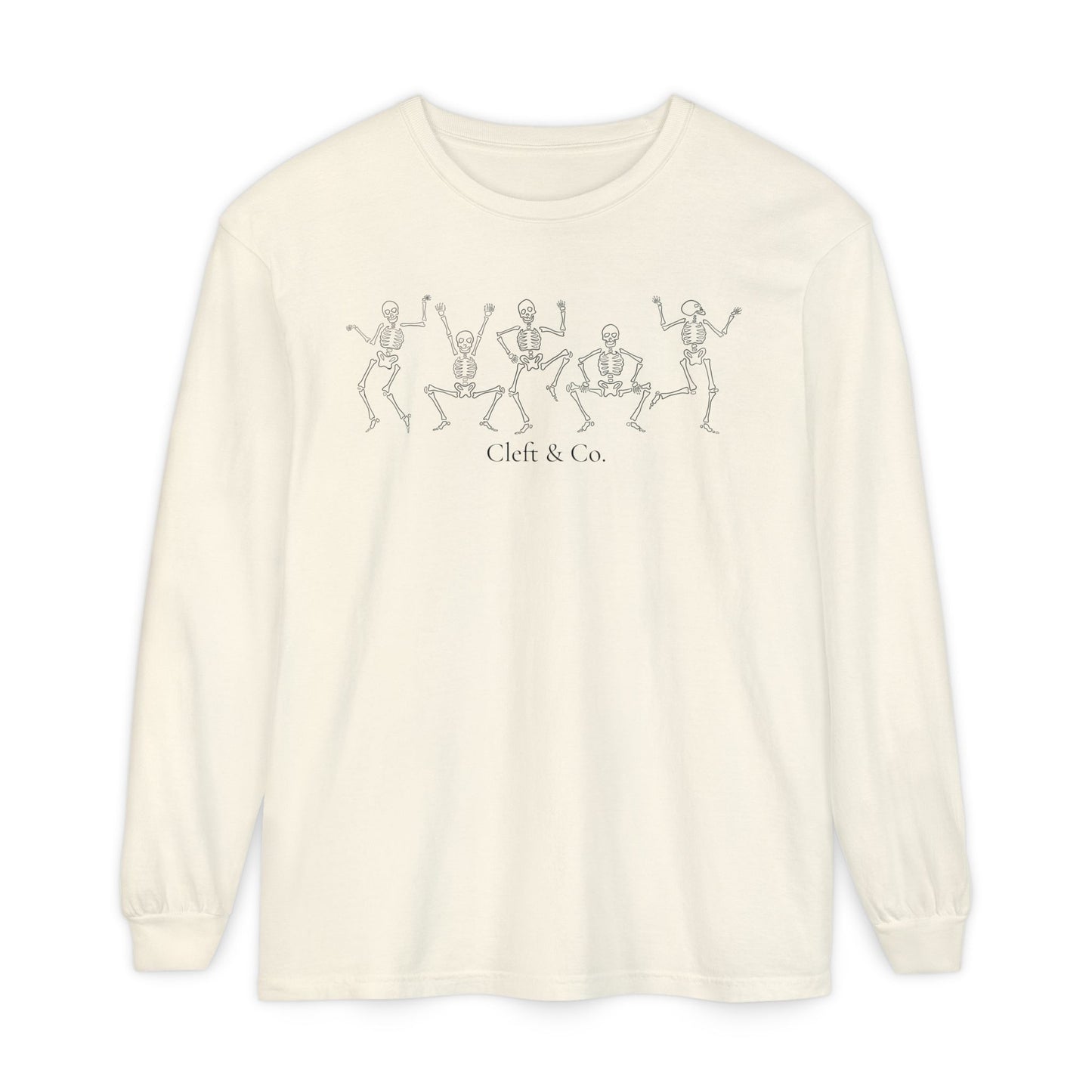 Dancing black skeletons, long sleeve tee