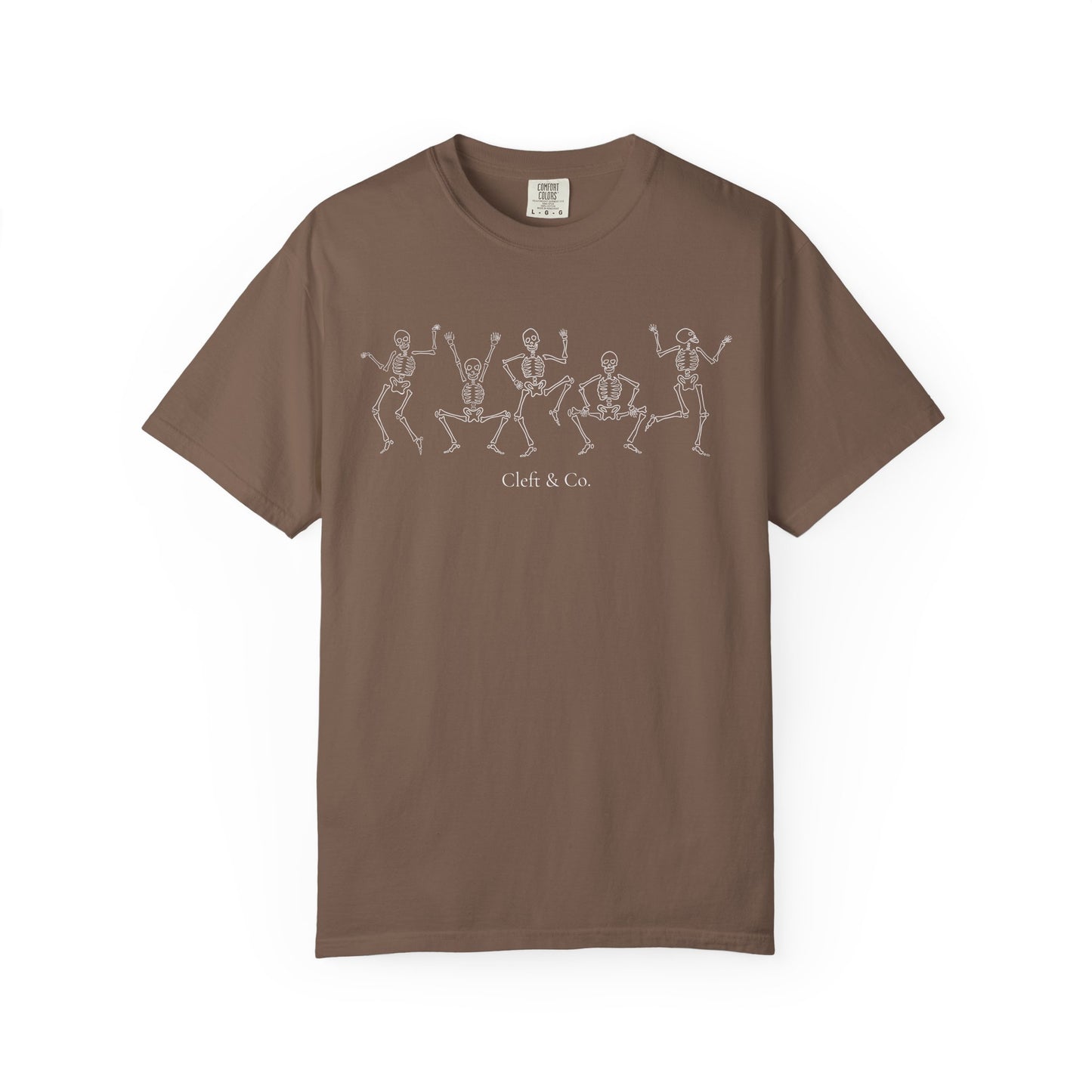 Dancing white skeletons, short sleeve tee
