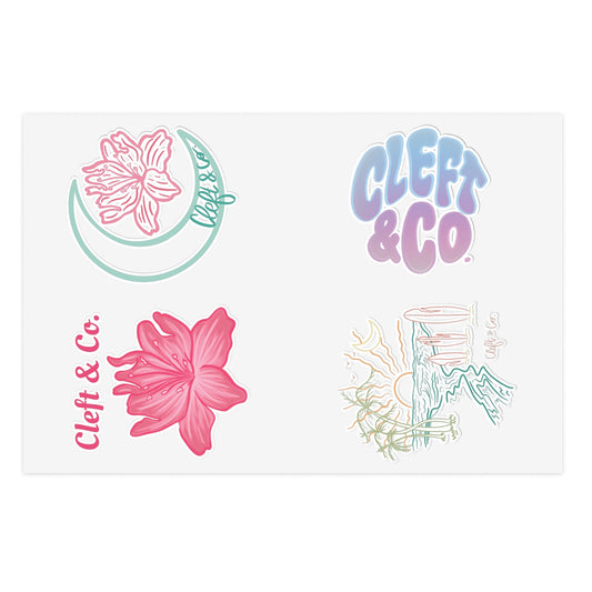 Azalea, Golden hour, summer logo, surfer sticker set