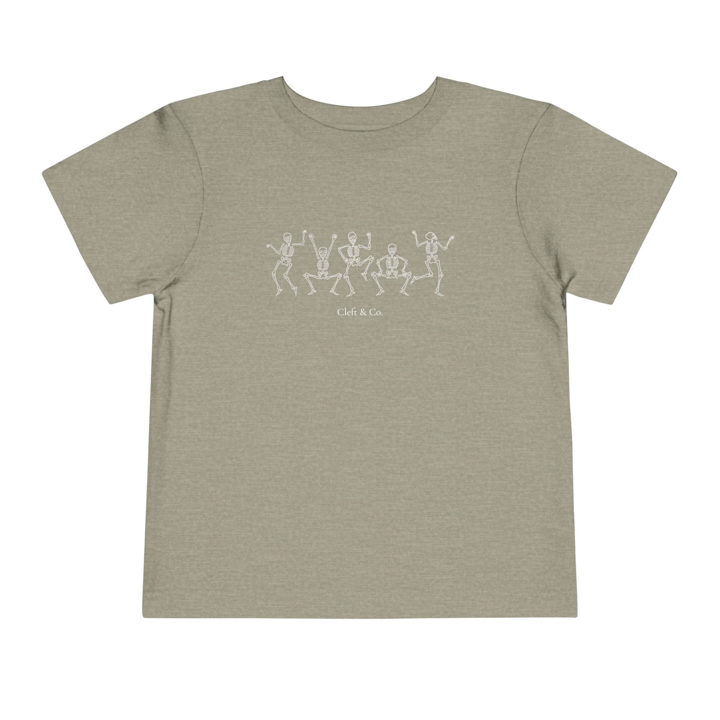 Dancing white skeletons, toddler tee
