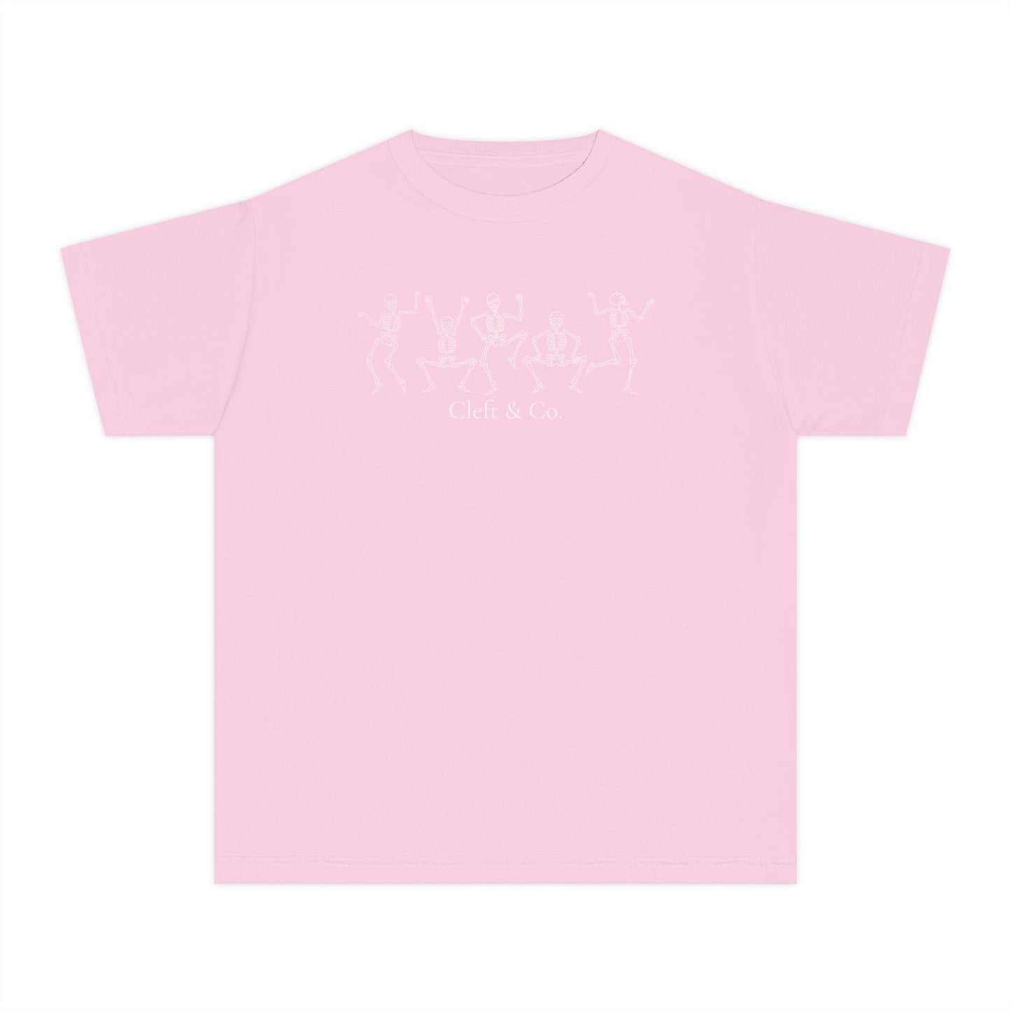 Dancing white skeletons, youth tee