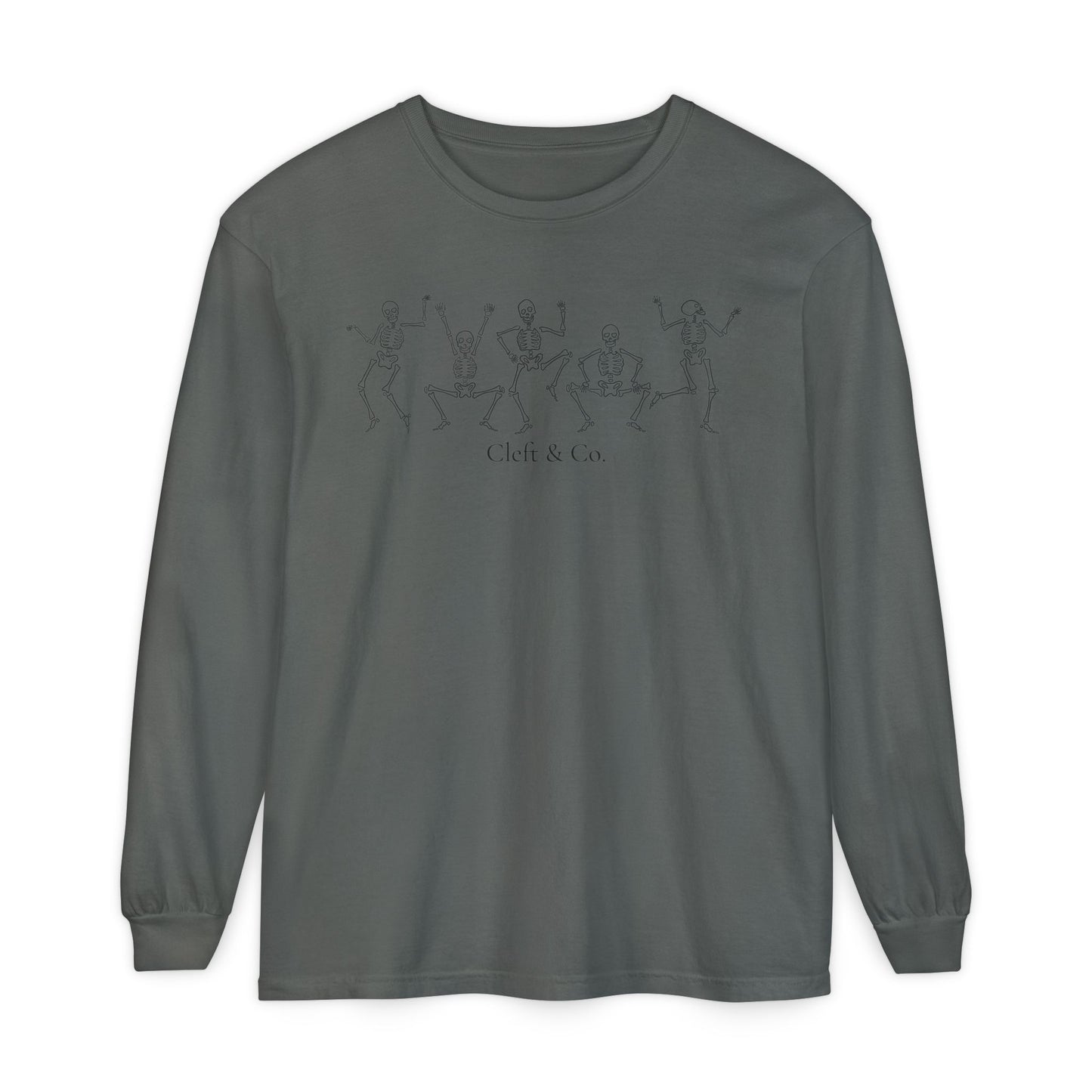 Dancing black skeletons, long sleeve tee