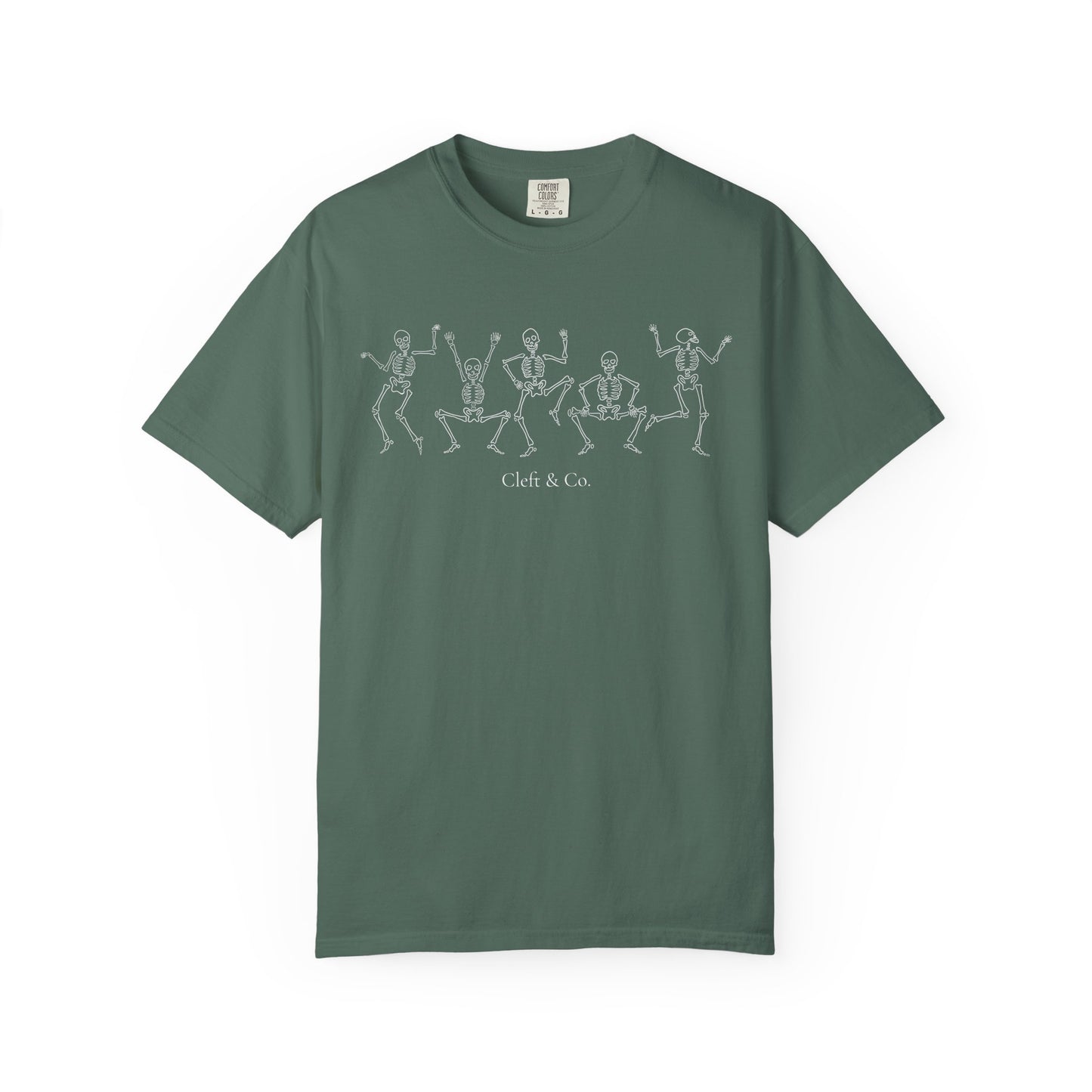 Dancing white skeletons, short sleeve tee