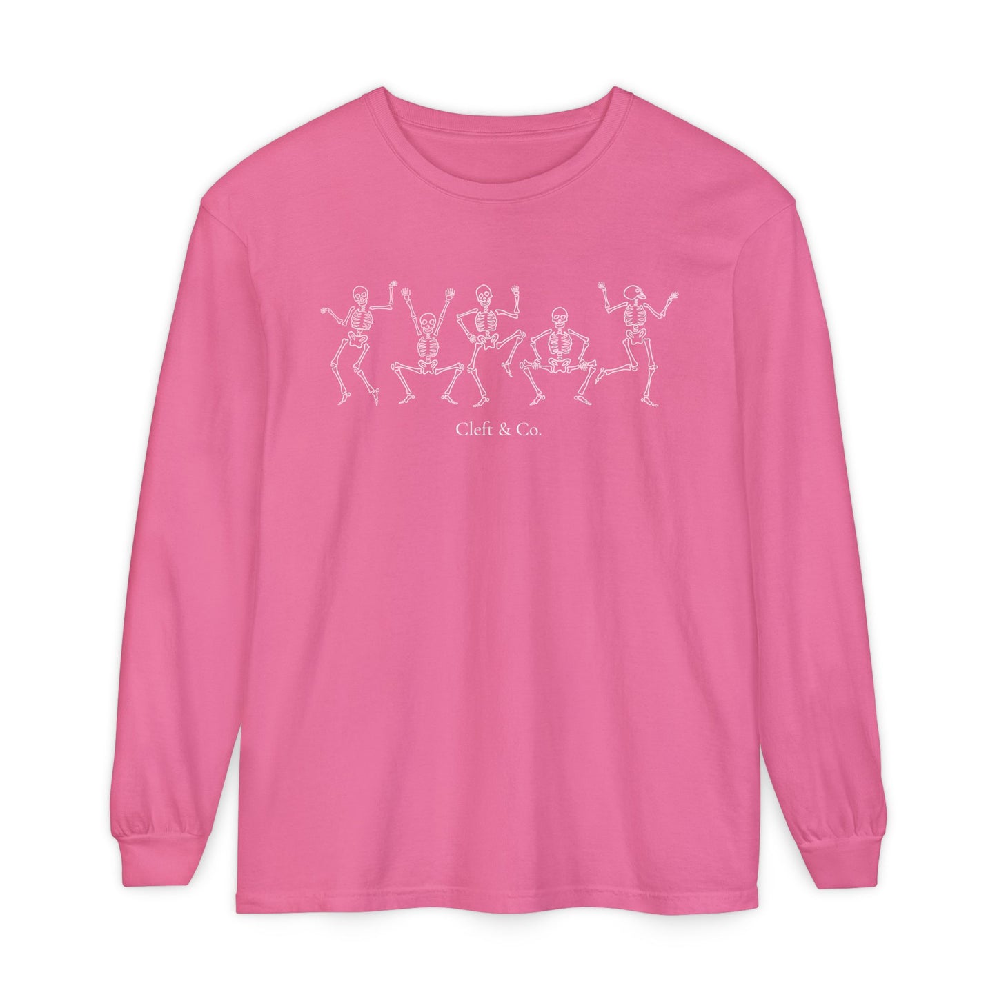 Dancing white skeletons, long sleeve tee