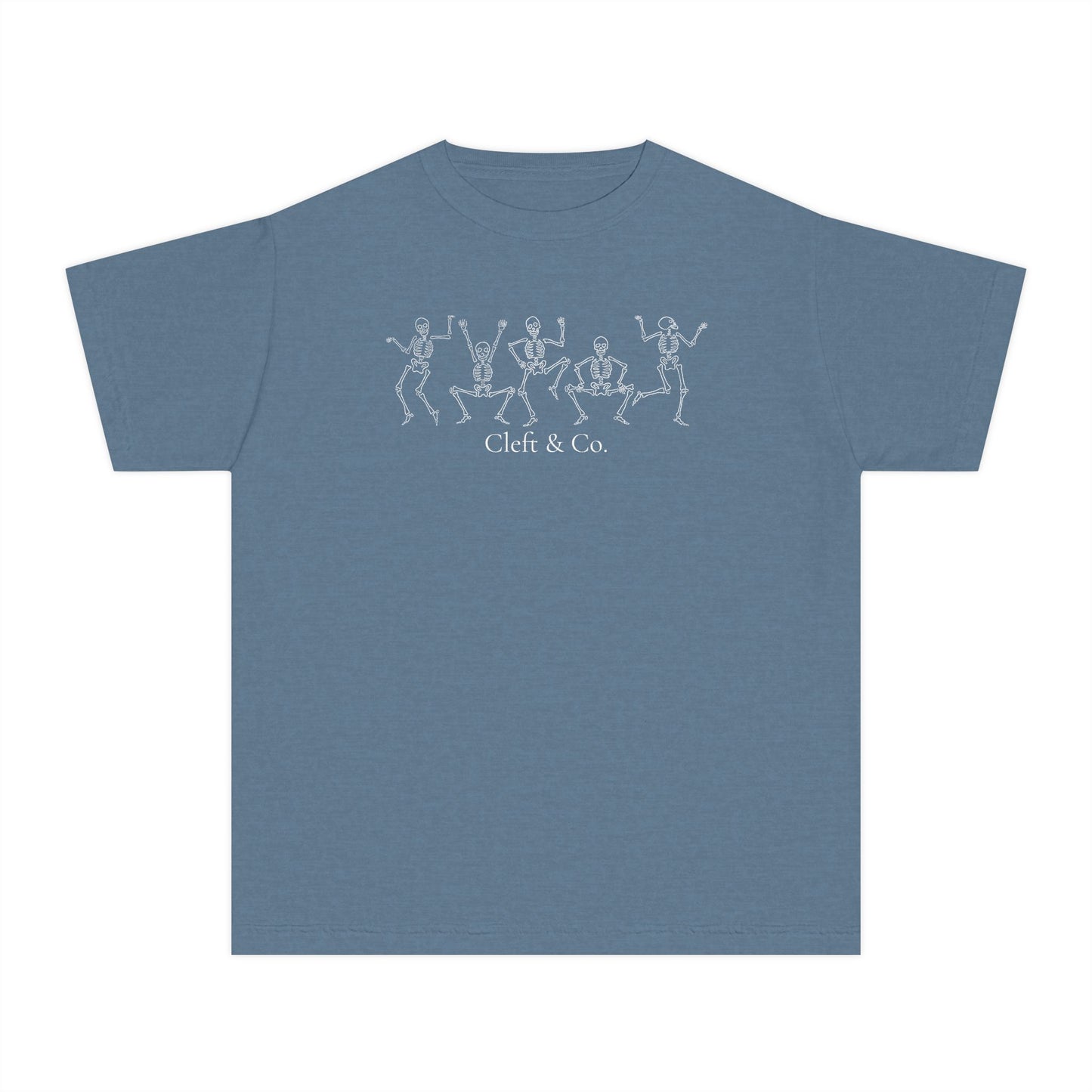 Dancing white skeletons, youth tee