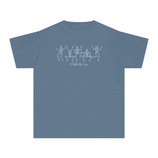 Dancing white skeletons, youth tee