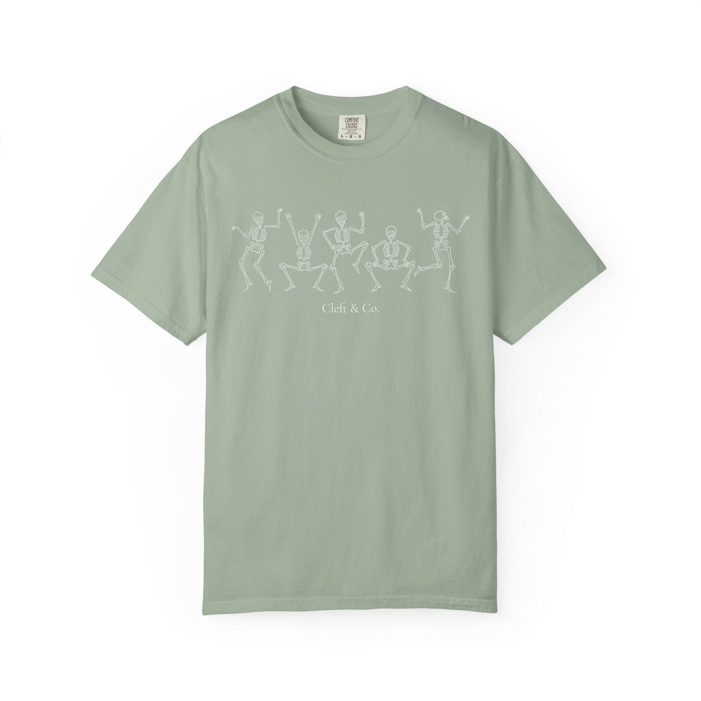Dancing white skeletons, short sleeve tee