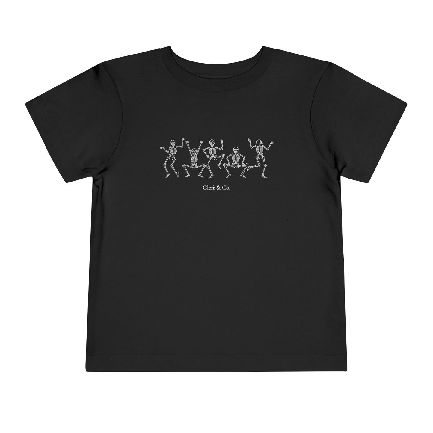 Dancing white skeletons, toddler tee