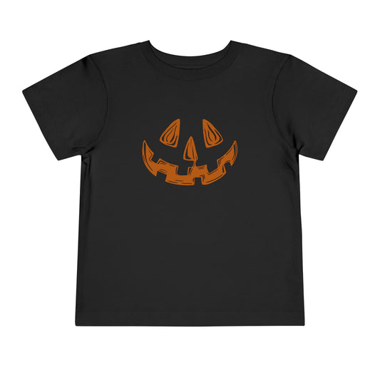 Right cleftie jack-o-lantern, black toddler tee