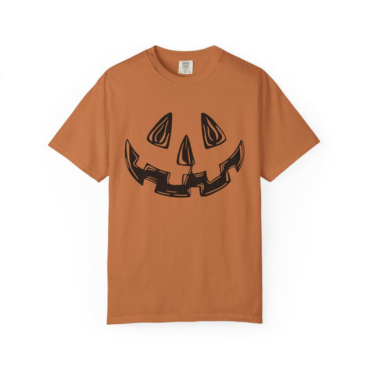 Right cleft jack-o-lantern, orange short sleeve tee