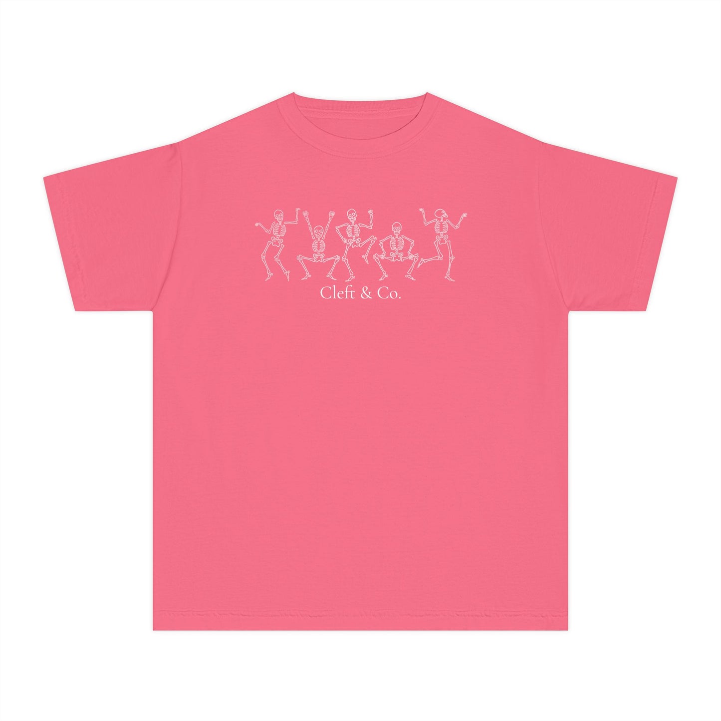 Dancing white skeletons, youth tee