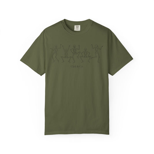 Dancing black skeletons, short sleeve tee
