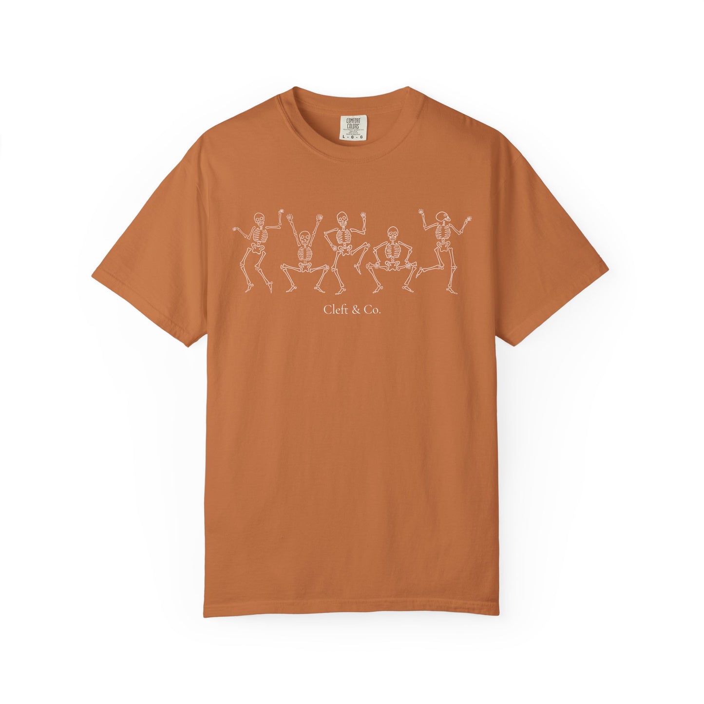 Dancing white skeletons, short sleeve tee