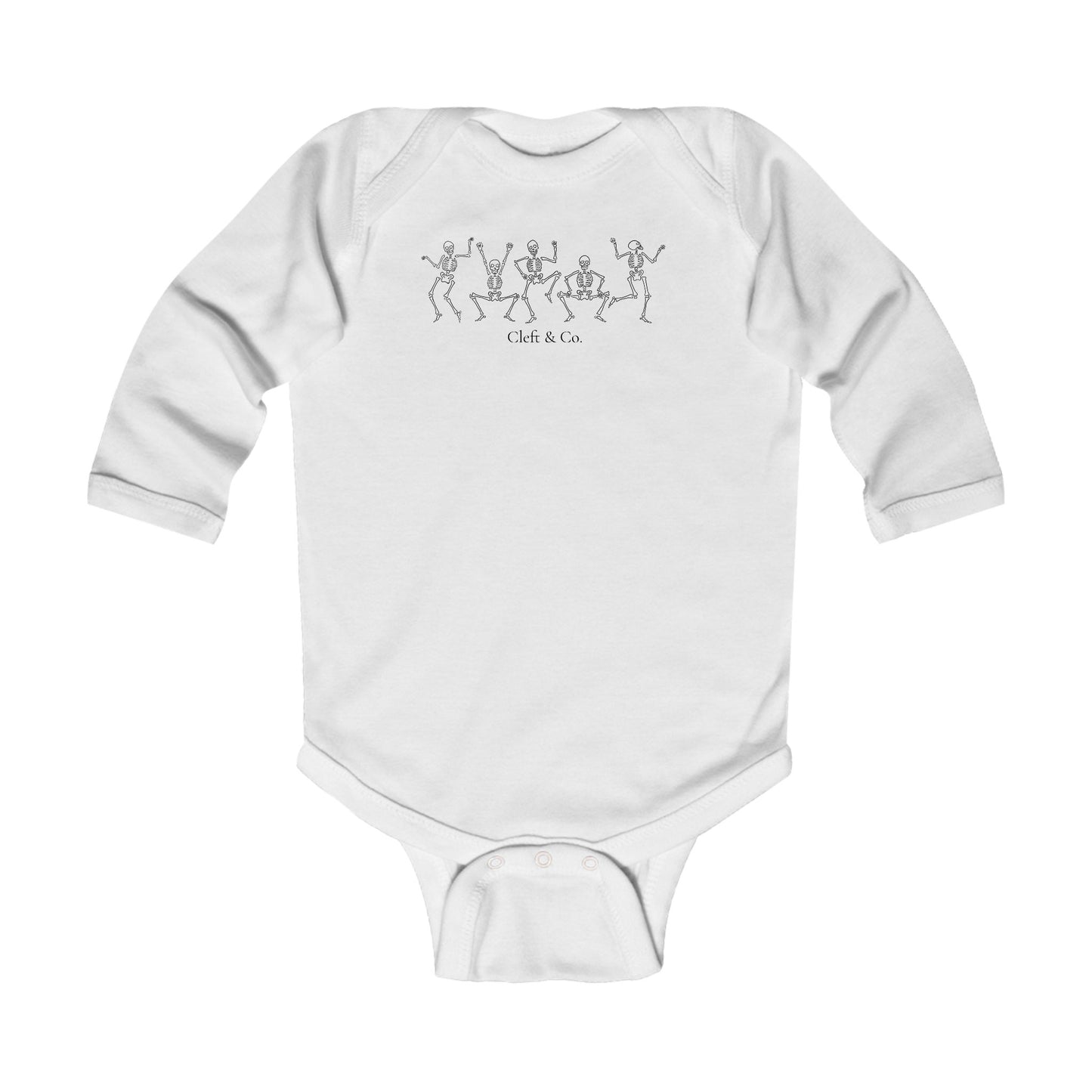 Dancing black skeletons, infant bodysuit