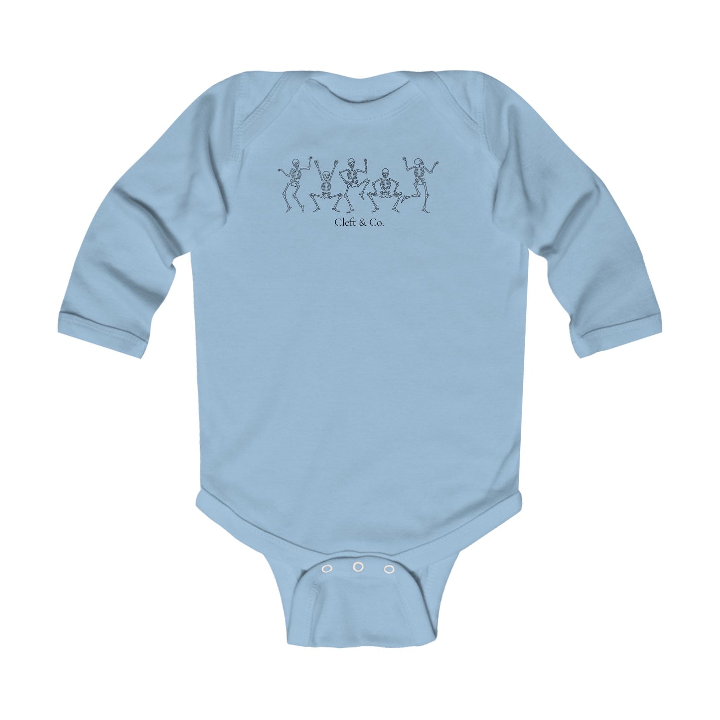 Dancing black skeletons, infant bodysuit