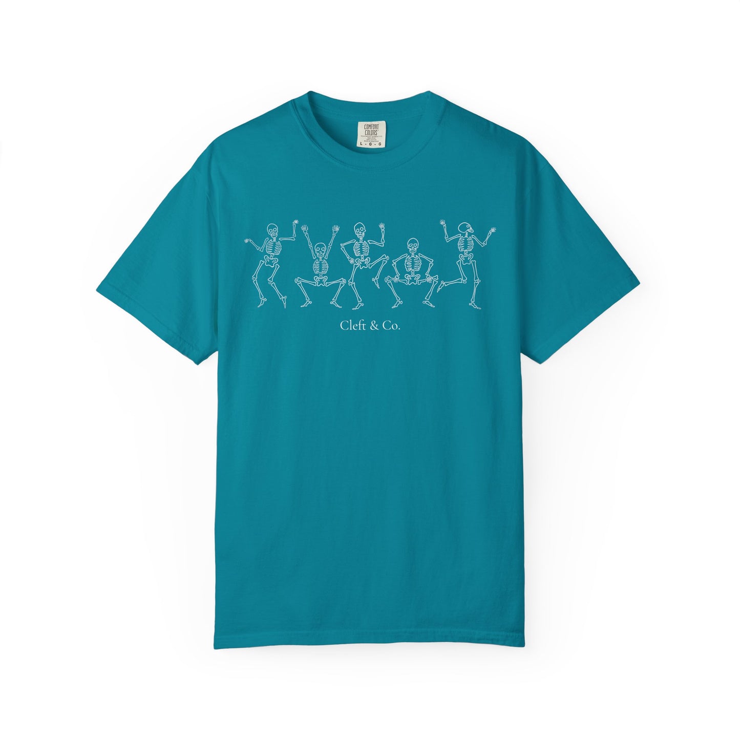 Dancing white skeletons, short sleeve tee