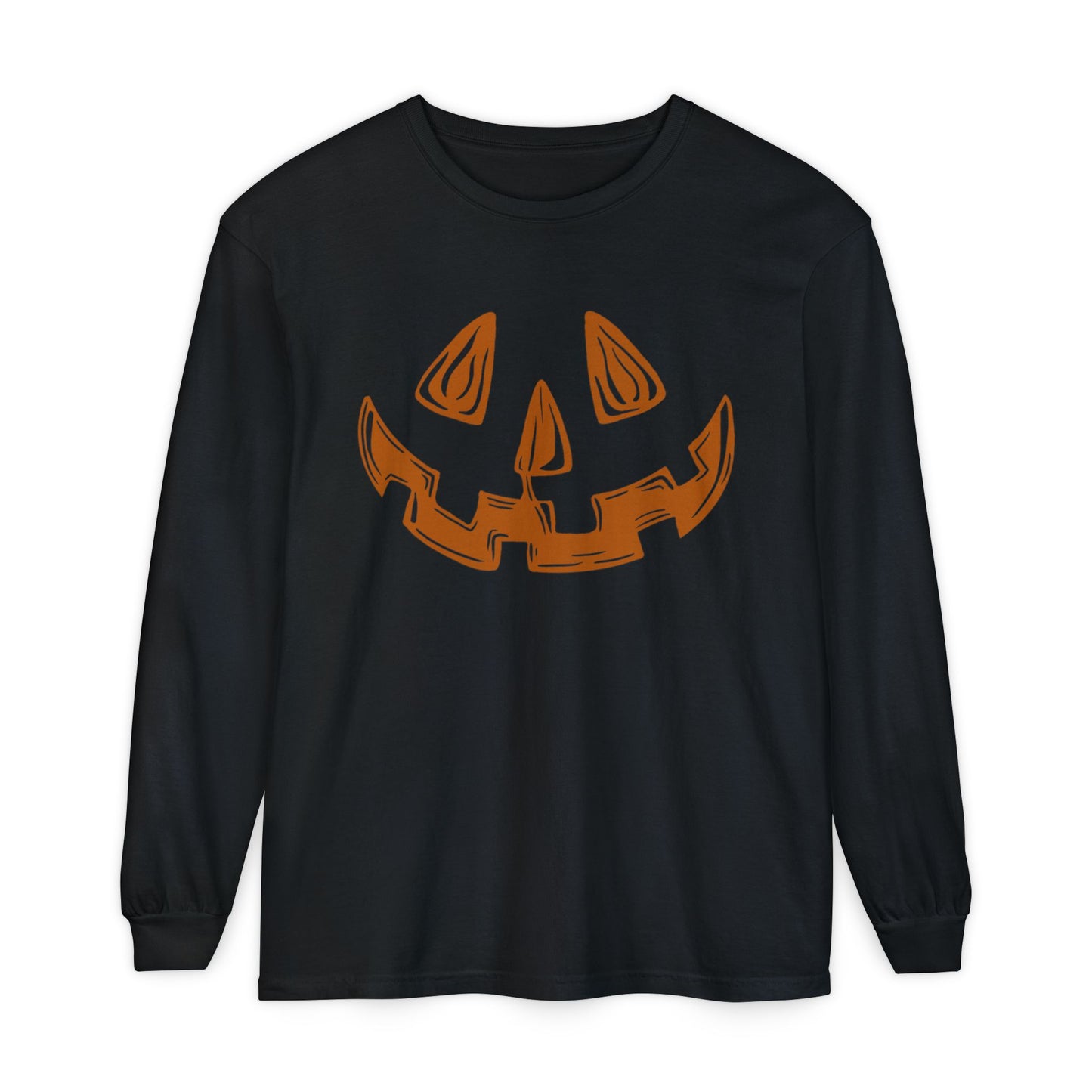 Left cleftie jack-o-lantern, black long sleeve