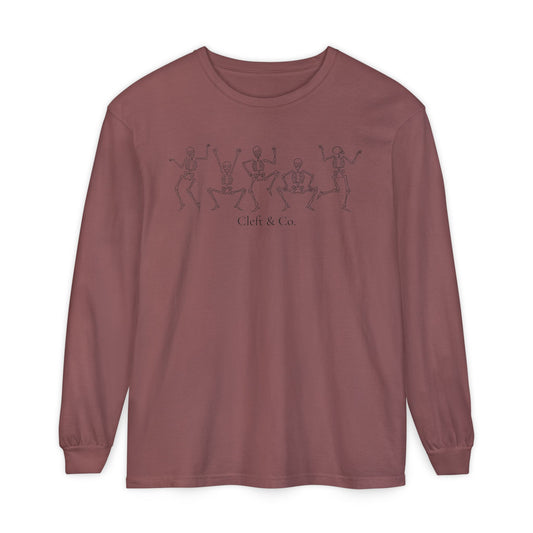Dancing black skeletons, long sleeve tee