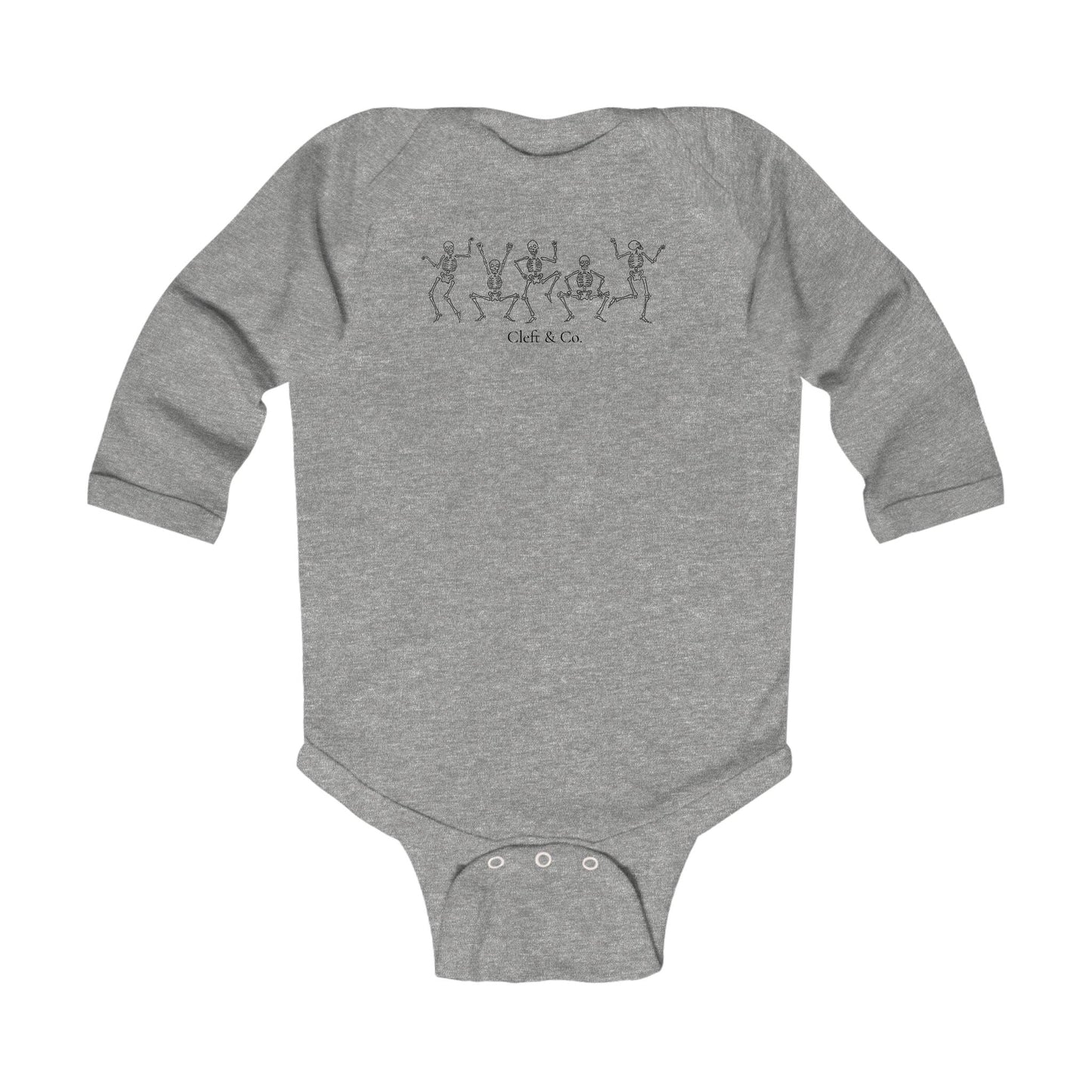 Dancing black skeletons, infant bodysuit