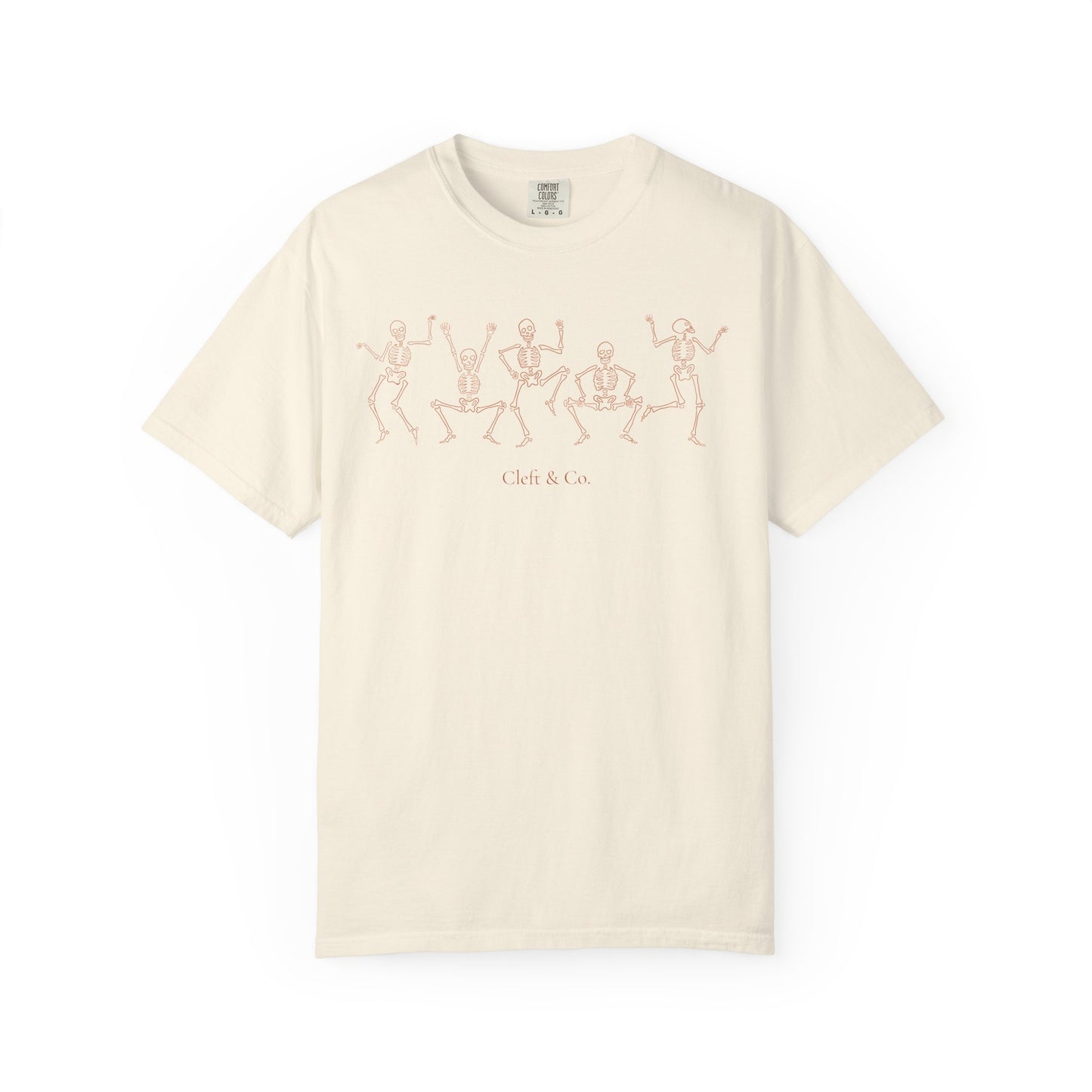 Dancing orange skeletons, short sleeve tee
