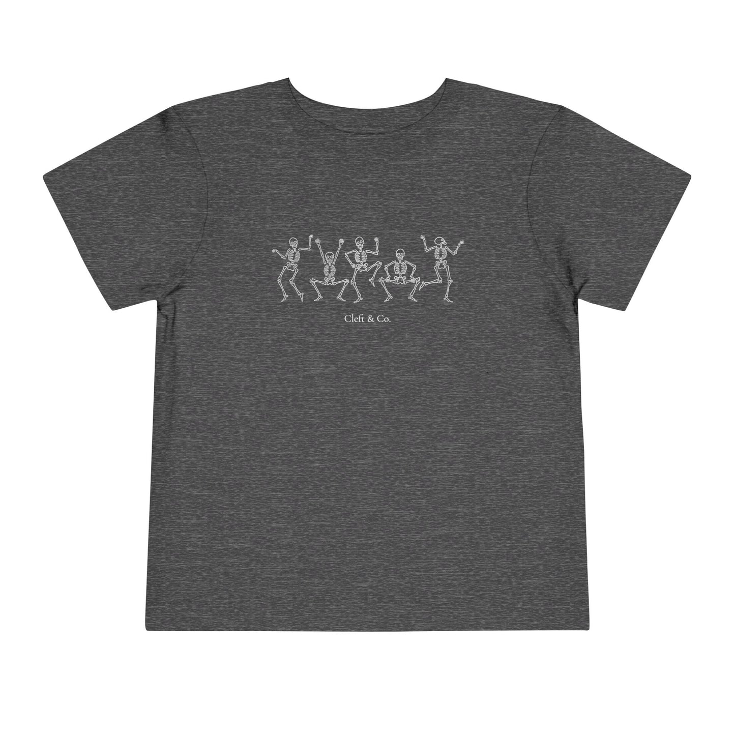 Dancing white skeletons, toddler tee