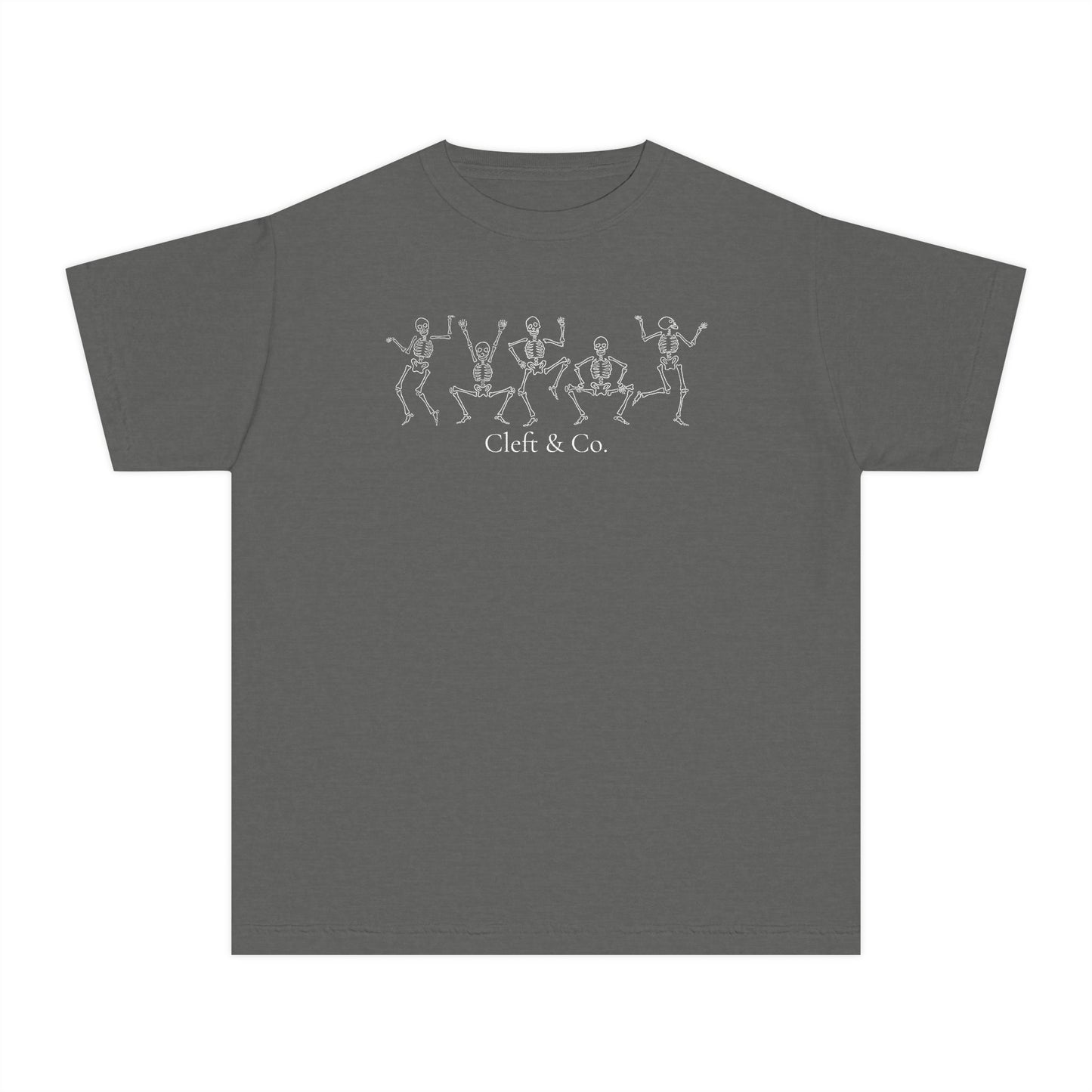 Dancing white skeletons, youth tee