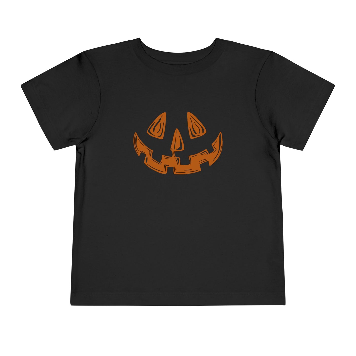 Left cleft jack-o-lantern, black toddler tee