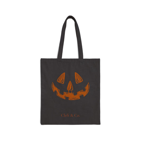 Bilateral cleft jack-o-lantern, black tote
