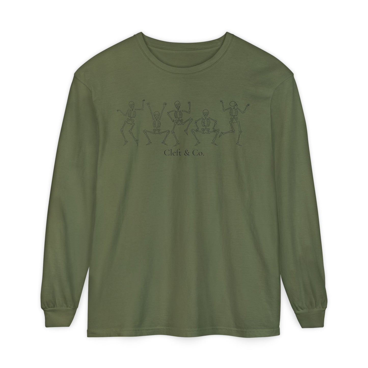 Dancing black skeletons, long sleeve tee