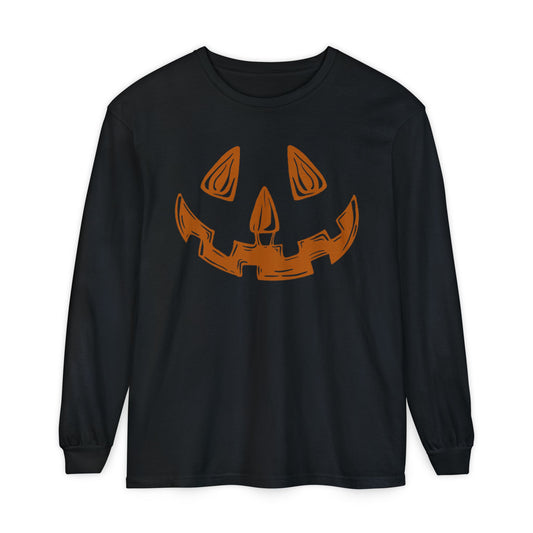 Bilateral cleftie jack-o-lantern, black long sleeve tee