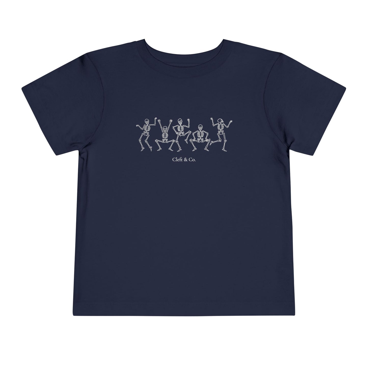 Dancing white skeletons, toddler tee
